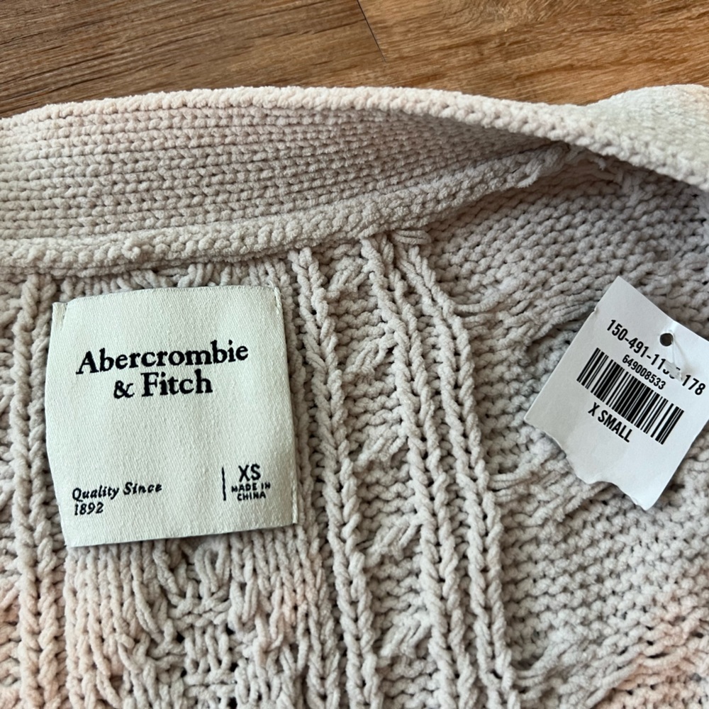 Light Beige Cardigan Abercrombie & Fitch